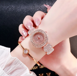 Fashion Pattern Diamond Ladies Watch for women Quartz Women's Watch Girls Lady Clock Bracelet Chains