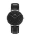 Black leather watch for Boys and Men