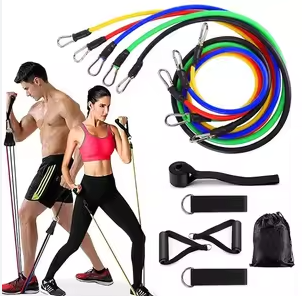 Gym Belt | 5-in-1 Power Exercise Resistance Band Set – Adjustable Fitness Equipment for All | Without Box | Pouch Packing