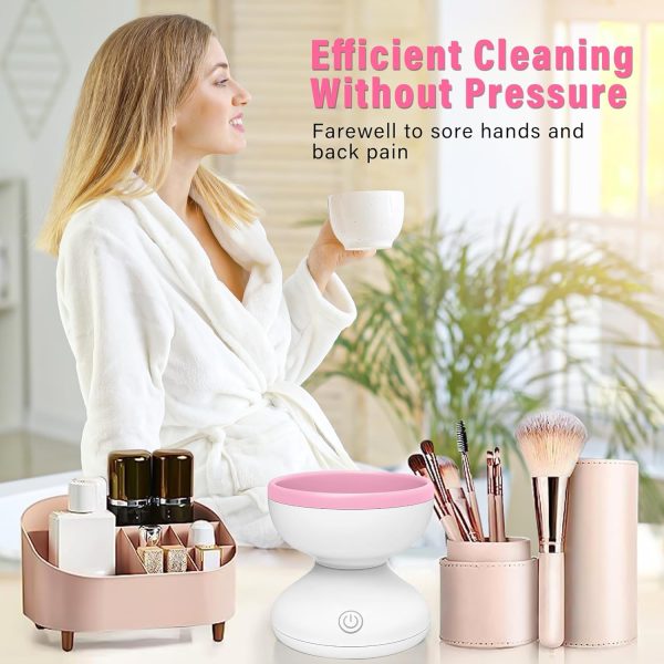 Electric Makeup Brush Cleaner Machine - Automatic | USB Rechargeable & Gentle on Bristles | Random Color