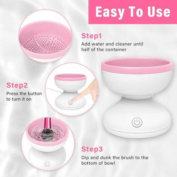 Electric Makeup Brush Cleaner Machine - Automatic | USB Rechargeable & Gentle on Bristles | Random Color