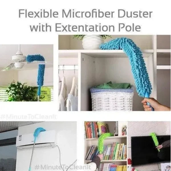 Flexible Micro-Fiber Duster With Telescopic Stainless Steel Handle for Fan Cleaning Specially