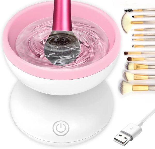 Electric Makeup Brush Cleaner Machine - Automatic | USB Rechargeable & Gentle on Bristles | Random Color